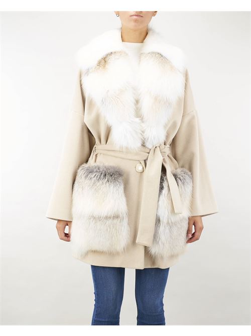 Coat with real fur insert Yes London YES LONDON | Coat | CD118935